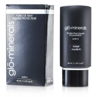 GLOMINERALS GLOPROTECTIVE OIL FREE LIQUID FOUNDATION SATIN FINISH - BEIGE MEIDUM 40ML/1.4OZ