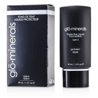 GLOMINERALS GLOPROTECTIVE OIL FREE LIQUID FOUNDATION SATIN FINISH - GOLDEN DARK 40ML/1.4OZ