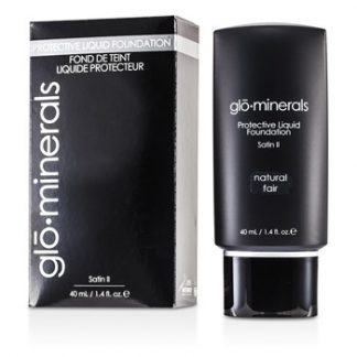 GLOMINERALS GLOPROTECTIVE OIL FREE LIQUID FOUNDATION SATIN FINISH - NATURAL FAIR 40ML/1.4OZ