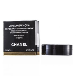 CHANEL VITALUMIERE AQUA FRESH AND HYDRATING CREAM COMPACT MAKEUP SPF 15 - # 40 BEIGE 12G/0.42OZ