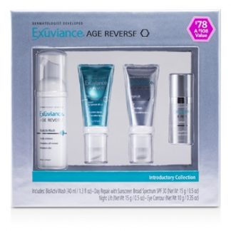 EXUVIANCE AGE REVERSE INTRODUCTORY COLLECTION: BIOACTIV WASH + DAY REPAIR + NIGHT LIFT + EYE CONTOUR 4PCS