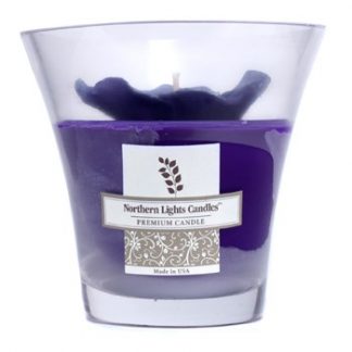 NORTHERN LIGHTS CANDLES FLORAL VASE PREMIUM CANDLE - PURPLE PANSY 5 INCH
