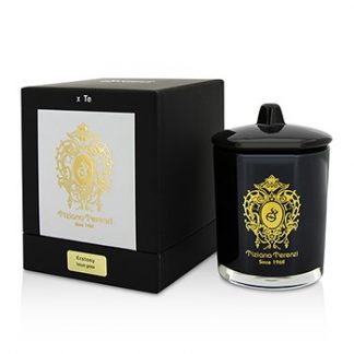 TIZIANA TERENZI GLASS CANDLE WITH GOLD DECORATION &AMP; WOODEN WICK - ECSTASY (BLACK GLASS) 170G/6OZ