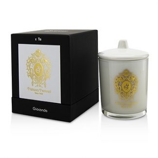 TIZIANA TERENZI GLASS CANDLE WITH GOLD DECORATION &AMP; WOODEN WICK - SPICY SNOW (WHITE GLASS) 170G/6OZ