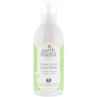 EARTH MAMA, CALMING LAVENDER BABY WASH, LAVENDER VANILLA, 34 FL OZ / 1 L)