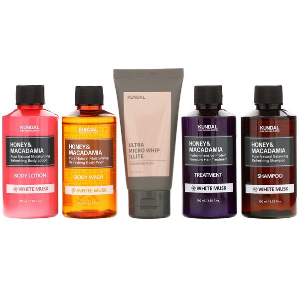 Kundal, Travel Kit, White Musk, 5 Piece Kit 1 Kundal, Travel Kit, White Musk, 5 Piece Kit