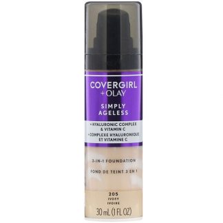 Covergirl, Olay Simply Ageless, 3-in-1 Foundation, 205 Ivory, 1 fl oz (30 ml)