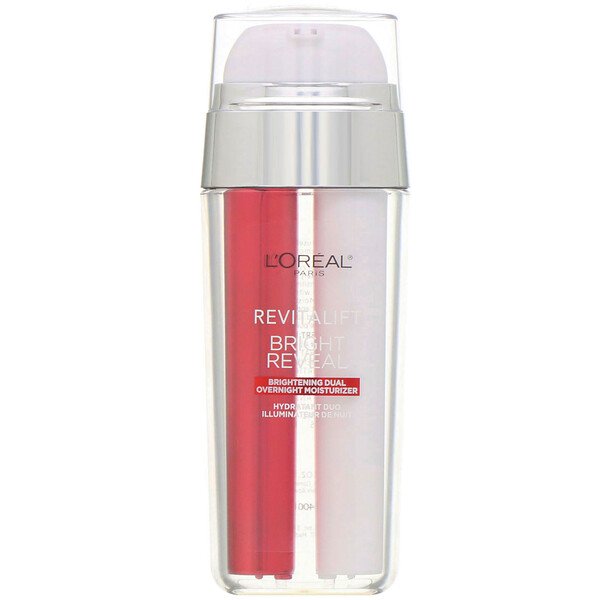 L'Oreal, Revitalift Bright Reveal, Brightening Dual Overnight Moisturizer, 1 fl oz (30 ml)