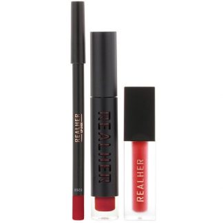 RealHer, I Am Fabulous, Lip Kit, Deep Red, 3 Piece Kit