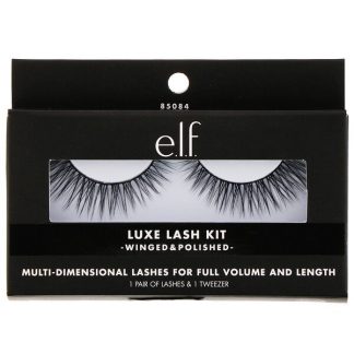 E.L.F., Luxe Lash Kit, Winged & Polished, 1 Pair of Lashes & 1 Tweezer