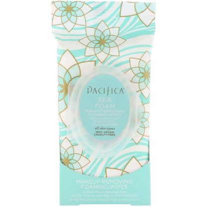 Pacifica, Sea Foam, Makeup Removing Foaming Wipes, 30 Pre-Moistened Towelettes