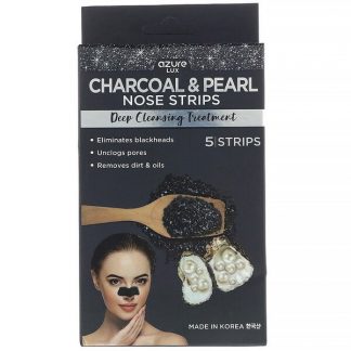 Azure Kosmetics, Charcoal & Pearl, Nose Strips, Deep Cleansing Treatment, 5 Strips
