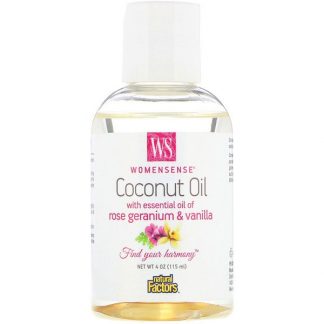 Natural Factors, WomenSense, Coconut Oil with Essential Oil of Rose Geranium & Vanilla, 4 oz (115 ml)