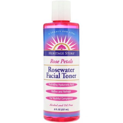 Heritage Store, Rosewater Facial Toner, Rose Petals, 8 fl oz (237 ml)