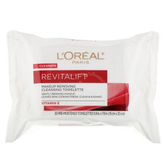 L'Oreal, Revitalift Makeup Removing Cleansing Towelettes, 30 Pre-Moistened Towelettes