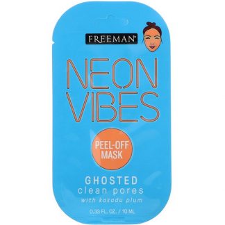 Freeman Beauty, Neon Vibes, Ghosted, Clean Pores Peel-Off Mask, 0.33 fl oz (10 ml)