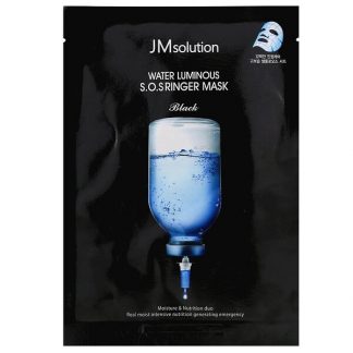 JM Solution, Water Luminous S.O.S Ringer Mask, Black, 1 Sheet, 35 ml
