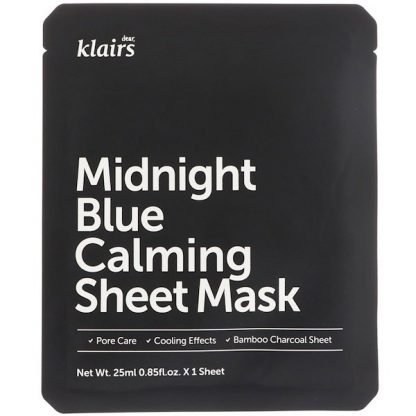 Dear, Klairs, Midnight Blue Calming Sheet Mask, 1 Sheet, 0.85 fl oz (25 ml)