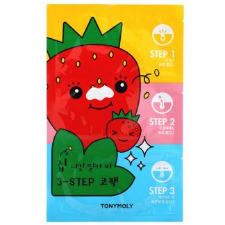 Tony Moly, Runaway Strawberry Seeds, 3-Step Nose Pack, 1 Set