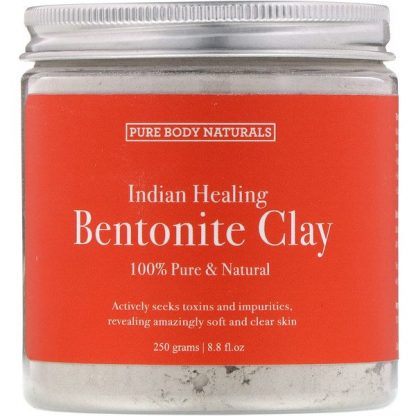 Pure Body Naturals, Indian Healing Bentonite Clay, 8.8 fl oz (250 g)