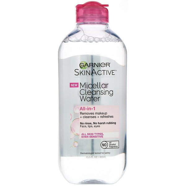 Garnier, SkinActive, Micellar Cleansing Water, All-in-1 Makeup Remover, All Skin Types, 13.5 fl oz (400 ml)