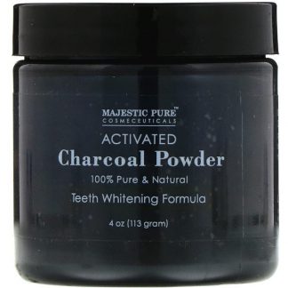 Majestic Pure, Activated Charcoal Powder, Teeth Whitening Formula, 4 oz (113 g)