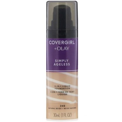 Covergirl, Olay Simply Ageless, 3-in-1 Foundation, 240 Natural Beige, 1 fl oz (30 ml)