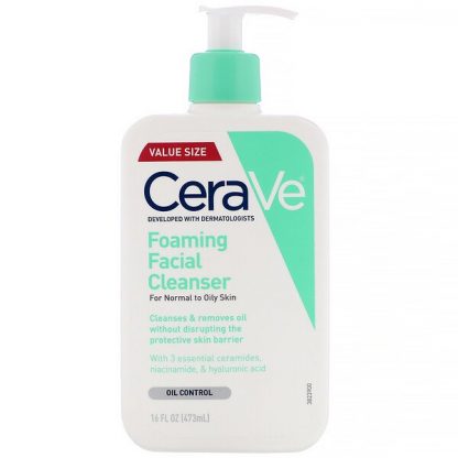 CeraVe, Foaming Facial Cleanser, For Normal to Oily Skin, 16 fl oz (473 ml)