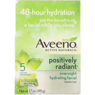 Aveeno, Active Naturals, Positively Radiant, Overnight Hydrating Facial Moisturizer, 1.7 oz (48 g)