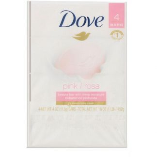 Dove, Pink Beauty Bar, 4 Bars, 4 oz (113 g) Each