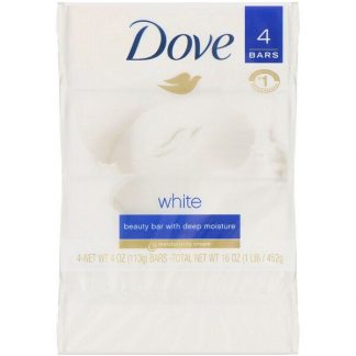 Dove, White Beauty Bar, 4 Bars, 4 oz (113 g) Each