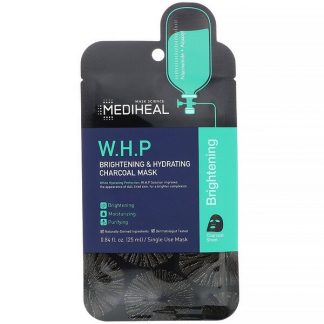 Mediheal, W.H.P, Brightening & Hydrating Charcoal Mask, 5 Sheets, 0.84 fl oz (25 ml) Each