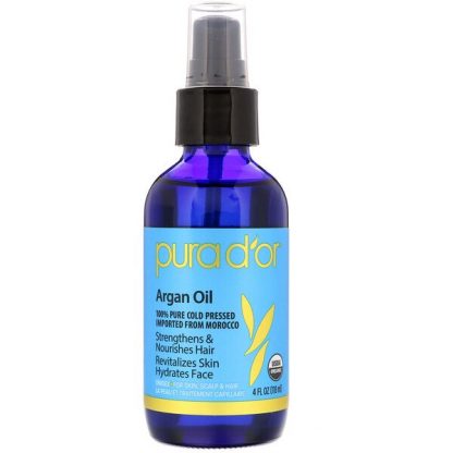 Pura D'or, Organic Argan Oil, 4 fl oz (118 ml)