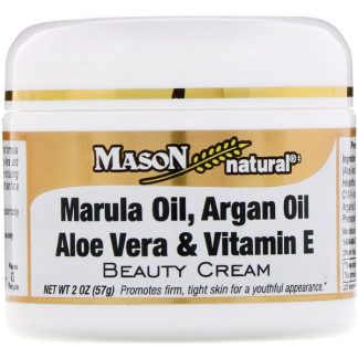 Mason Natural, Marula Oil, Argan Oil Aloe Vera & Vitamin E Beauty Cream, 2 oz (57 g)