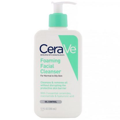 CeraVe, Foaming Facial Cleanser, For Normal to Oily Skin, 12 fl oz (355 ml)