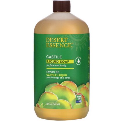 Desert Essence, Castile Liquid Soap with Eco-Harvest Tea Tree Oil, 32 fl oz (960 ml)
