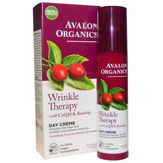 Avalon Organics, Wrinkle Therapy, With CoQ10 & Rosehip, Day Creme, 1.75 oz (50 g)