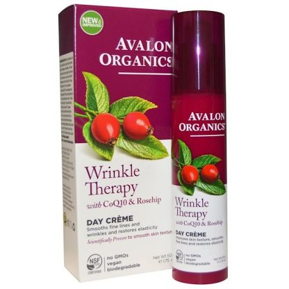 Avalon Organics, Wrinkle Therapy, With CoQ10 & Rosehip, Day Creme, 1.75 oz (50 g)