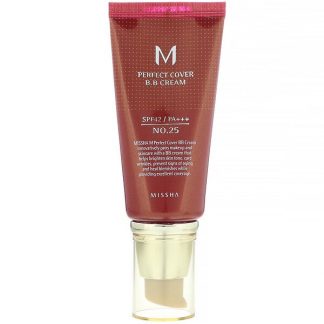 Missha, M Perfect Cover B.B Cream, SPF 42 PA+++, No. 25 Warm Beige, 1.7 oz (50 ml)