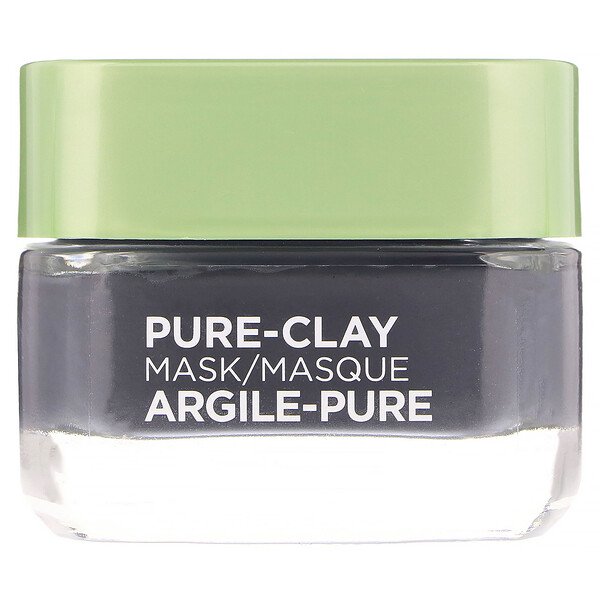 L'Oreal, Pure-Clay Mask, Detox & Brighten, 3 Pure Clays + Charcoal, 1.7 oz (48 g)