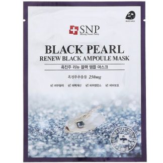 SNP, Black Pearl Renew Black Ampoule Mask, 10 Sheets, 0.84 fl oz (25 ml) Each