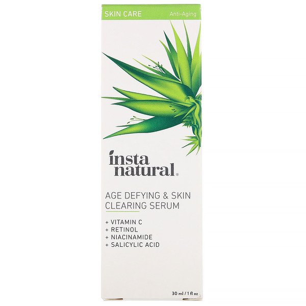 InstaNatural, Age-Defying & Skin Clearing Serum, Anti-Aging, 1 fl oz (30 ml)
