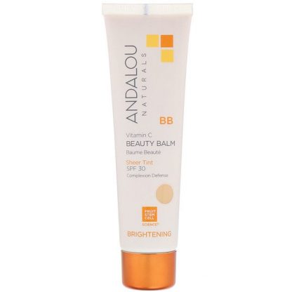 Andalou Naturals, BB Vitamin C Beauty Balm, Brightening, SPF 30, Sheer Tint, 2 fl oz (58 ml)