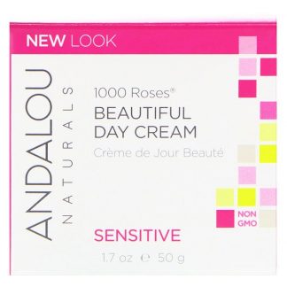 Andalou Naturals, 1000 Roses Beautiful Day Cream, Sensitive, 1.7 oz (50 ml)