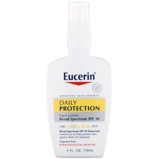 Eucerin, Daily Protection Moisturizing Face Lotion, Sunscreen SPF 30, Fragrance Free, 4 fl oz (118 ml)