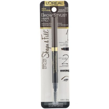 L'Oreal, Brow Stylist Shape & Fill, 420 Dark Brunette, 0.008 oz (250 mg)