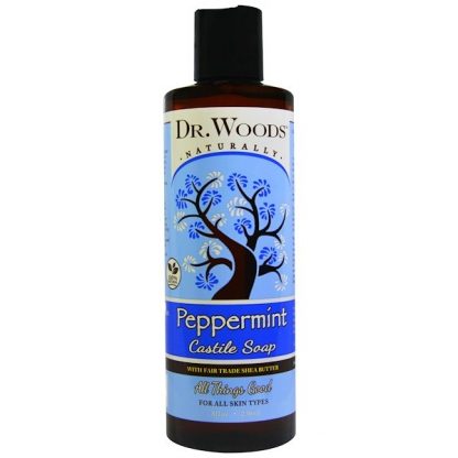 Dr. Woods, Peppermint Castile Soap with Fair Trade Shea Butter, 8 fl oz (236 ml)