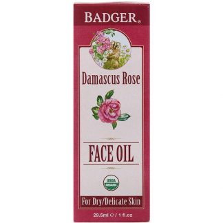 Badger Company, Face Oil, Damascus Rose, For Dry, Delicate Skin, 1 fl oz (29.5 ml)