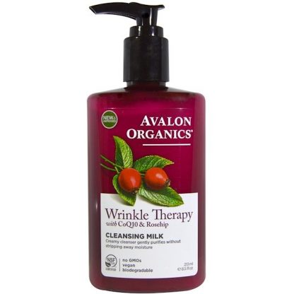 Avalon Organics, Wrinkle Therapy, With CoQ10 & Rosehip, Cleansing Milk, 8.5 fl oz (251 ml)